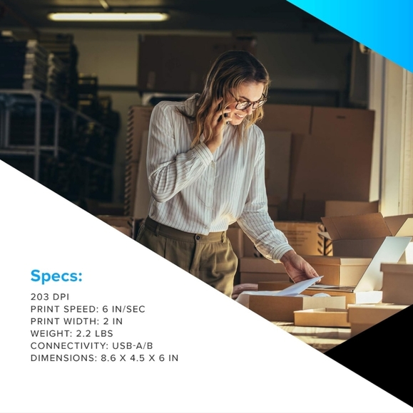 White Zebra ZD410 thermal label printer - used barcode printer - like new - Picture 6 of 6